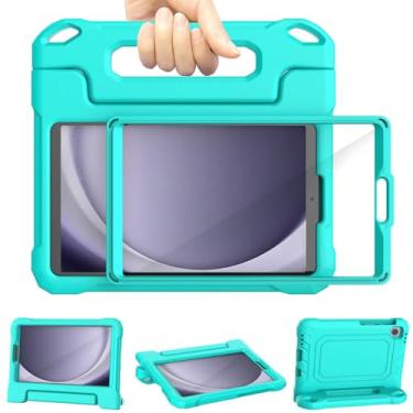 Imagem de RTOBX Capa infantil para Samsung Galaxy Tab A9 8,7 polegadas 2023 (SM-X110/X115/X117) e Galaxy Tab A7 Lite 8,7 polegadas 2021, protetor de tela embutido, capa com alça à prova de choque para Galaxy