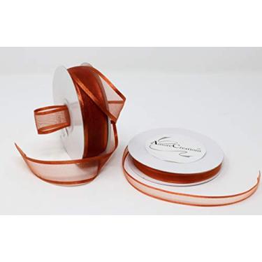 Imagem de AmoreCreations Fita de organza de 1,5 cm x 25 m com acabamento de cetim para presentes de chá de bebê de casamento, laços faça você mesmo, varinhas de dança artesanais e muito mais - Cores garantidas