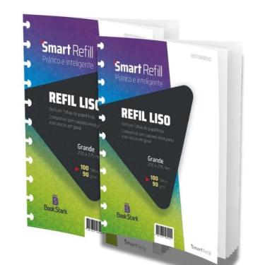 Imagem de Kit 2 Refil Liso Para Caderno Inteligente - 200 Folhas - 11 Discos - S