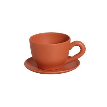 Imagem de Cachepot Consumê com Pires Decorativo em Cerâmica Home G Terracota - S