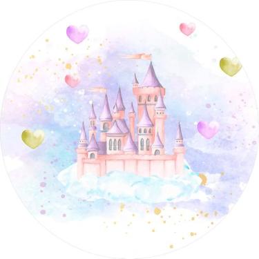 Imagem de Painel De Festa Redondo 1,50x1,50 -  Castelo de Aquarela 001 - Via Cor