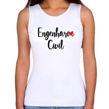 Imagem de Regata Feminina Engenharia Civil - Foca na Moda, Branco, G