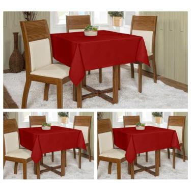 Imagem de Kit 3 Toalhas De Mesa 1,45x1,45 Oxford Quadrada Várias Cores Buffet - 
