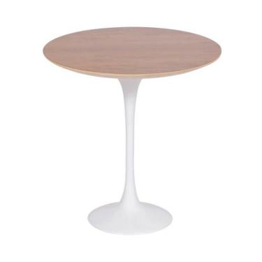Imagem de Mesa Saarinen Lateral Imbuia 51cm - Base Branca - mgsaarinen