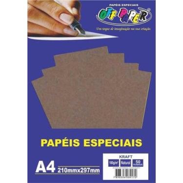 Imagem de Papel Kraft Natural A4 180 gramas Off Paper - 50 folhas