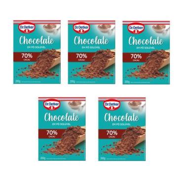 Imagem de Kit c/ 5un Chocolate em Pó 70% Cacau 200g - Dr Oetker - Dr. Oetker