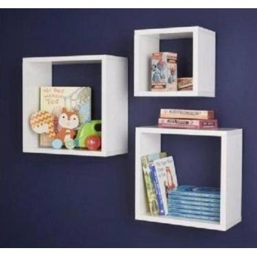 Imagem de Kit 3 Nichos Quadrado Para Decoração quartinho  Infantil 100% MDF - Po