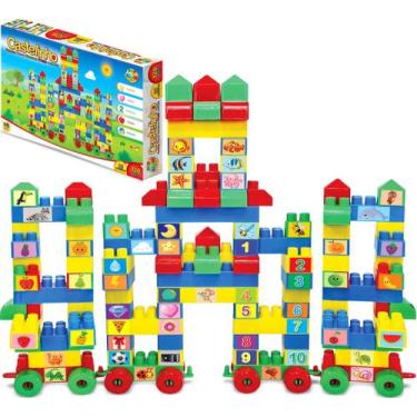 Imagem de Castelinho Blocos de Montar Brinquedo Infantil 128 Peças - GGB Brinque