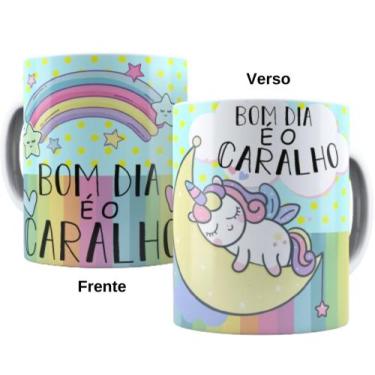 Imagem de Caneca de Porcelana - Unicórnio Mal Educado Bom dia é o caral- - Live