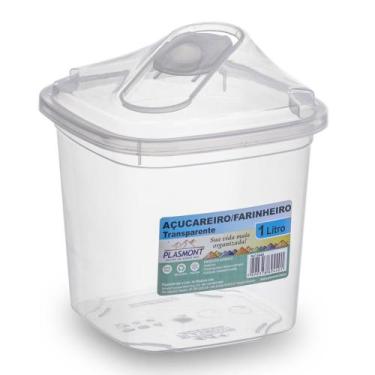 Imagem de Açucareiro / Farinheiro Pote P/ Mantimento 1kg Transparente - ANA DECO