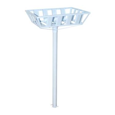 Imagem de Lixeira de Rua Calçada Popular Cesto Raso Branca 112x60x45cm - Ouro Mi