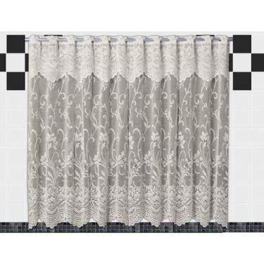 Imagem de Cortina Renda Cozinha Nova Karla 2,00 x 1,20m Bege - Corti Lester