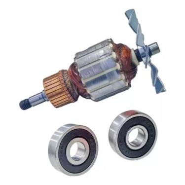 Imagem de Induzido + Rolamento P/ Lixadeira De Cinta Makita 9924b 220v - Bolte