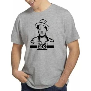 Imagem de Camiseta Masculina Bruno Mars Cantor Show Tour - SEMPRENALUTA, Cinza, 