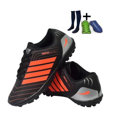 Imagem de Chuteira Society  Revolution Adulto Infantil com Meião Caneleira - Per