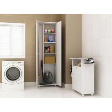 Imagem de Armário Multiuso 2 Portas para Lavanderia AM3101 - Branco - Tecno Mobi
