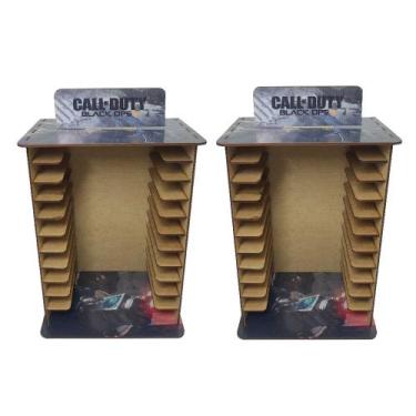 Imagem de Kit 2 Porta 11 Jogos Físico Gamer Cod 22x16,3x29,4 Mdf Madeira Adesiva