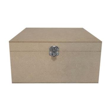 Imagem de Caixa Quadrada com Dobradiça e Fecho Personalizado 20x20x10 Kit 5un Md