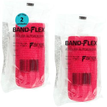 Imagem de Atadura 10cm VermelhaBand-FlexAutoadesiva Para Animais Farex Kit Com 2