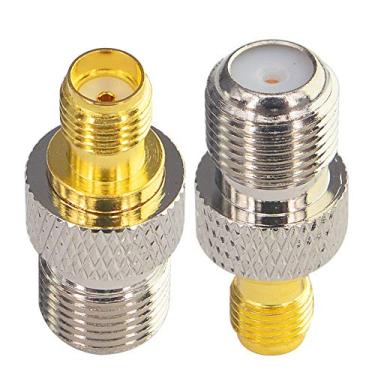 Imagem de Adaptador de antena SMA tipo F Boobrie conector F fêmea (conector) para SMA fêmea (conector) conector coaxial RF para antenas/sem fio/dispositivos LAN/cabo coaxial pacote com 2