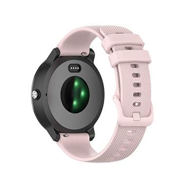 Imagem de Anrir Pulseira para Galaxy Watch 3 41 mm, pulseira de silicone de 20 mm para Samsung Galaxy Watch 3 41 mm/Galaxy Watch 42 mm/Galaxy Watch Active 2 40 mm/44 mm, Garmin Vivoactive 3/Vivomove 3 44 mm/Forerunner 645-Rosa
