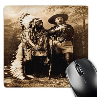 Imagem de Mouse pad 3D Rose"Sitting Bull and Buffalo Bill 1895 Sepia" acabamento fosco - 20 x 20 cm - mp_16256_1