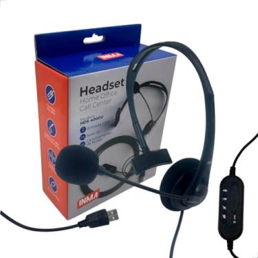 Imagem de INMA, Fone de Ouvido, Headset, com Microfone, Para Pc e Notebook, Para Computador, Fone Call Center, Fone com Cancelamento de Ruido (Preto)