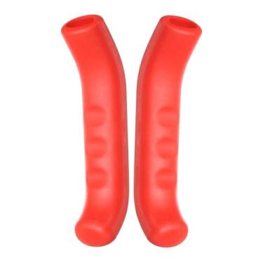 Imagem de HARFINGTON 1 par de capa de alavanca de freio de bicicleta de silicone protetor de manete de freio antiderrapante capa de proteção de manípulo de freio para ciclismo de mountain road bike, vermelho