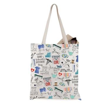 Imagem de WCGXKO Surgical Tech Gift National Surgical Technologists Week Tote Bag Surgical Tech Presente de formatura, Bolsa técnica cirúrgica, 14.6 x 12.6 x 0.3 inches, Zíper