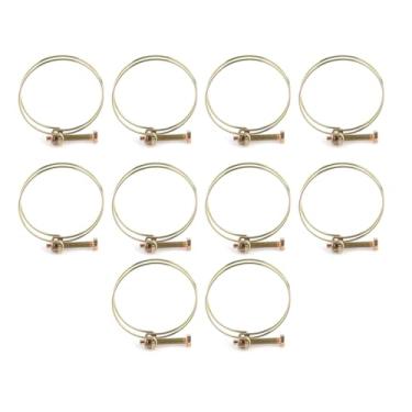 Imagem de Braçadeiras de Mangueira de Fio Duplo Ajustáveis, Fixadores de Tubo Banhados a Zinco de Ferro, para Encanamento (57mm (52-57))