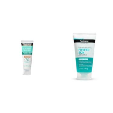 Imagem de Kit Neutrogena Sun Fresh Protetor Solar Facial FPS 70 40g + Gel de Limpeza Facial Purificante