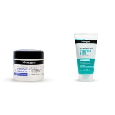 Imagem de Kit Neutrogena Hidratante Facial Antissinais 100g + Gel de Limpeza Facial Purified Skin 150g