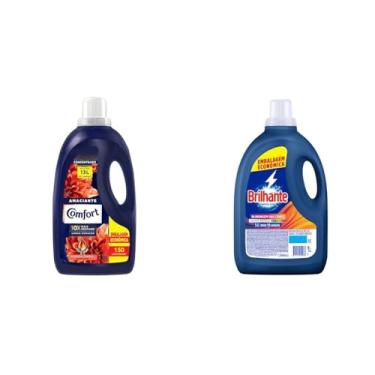 Imagem de Kit Amaciante Concentrado Comfort Energia Floral 3 L + Brilhante Limpeza Total - Sabão Liquido 5L