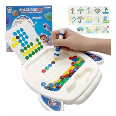 Imagem de Lousa Foguete Espacial Magnética Com Caneta + 14 Cartelas