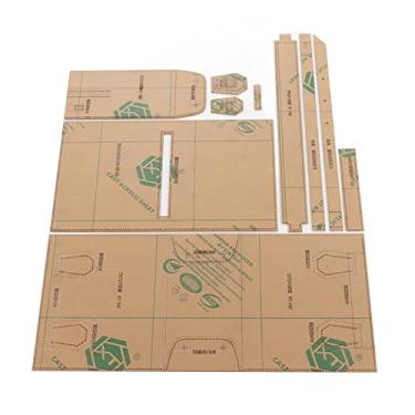 Imagem de Estêncil de Acrílico Artesanal de Couro, Modelo de Padrão Estêncil Transparente Transparente, Desenho de Bolsas e Letras de Corte de Modelos de Carteira para Fazer Kit de