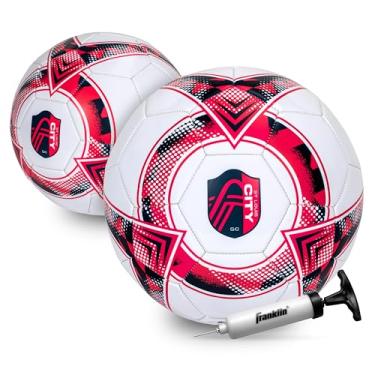 Imagem de Bola de futebol Franklin Sport MLS St Louis City FC - Bola de futebol tamanho 5 oficial - Tamanho regulamentado + bola de futebol com peso para crianças + adultos - Bola de futebol para meninos +
