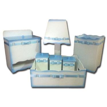 Imagem de Kit Higiene bebê MDF Passa Fita Azul - Canaã Artbaby