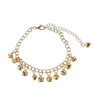 Imagem de Pulseira feminina boho com franjas de sino sino vintage com sons prateados com contas de sino ajustável, corrente de tornozelo e pé indiano cigano descalço sandálias góticas hippie tornozeleiras pés