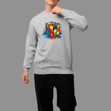 Imagem de Moletom Gola Careca Basico Masculino Streetwear Casual Estiloso Invern