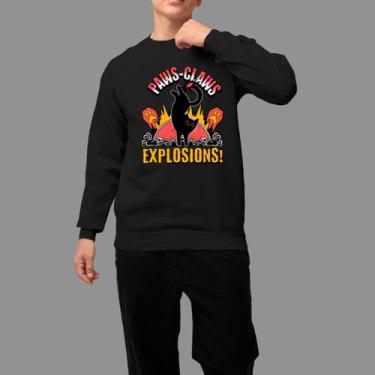 Imagem de Moletom Gola Careca Basico Masculino Moda De Rua Confortável Inverno B