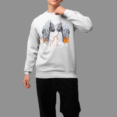 Imagem de Moletom Gola Careca Basico Masculino Casual Confortável Inverno Blusa 