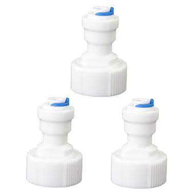 Imagem de Parafuso interno de 3/10.2 cm direto até 1/10.2 cm de diâmetro externo de encaixe rápido, mangueira de filtro de água de osmose reversa, junta dupla, pré-purificador, purificador de água, adaptador de