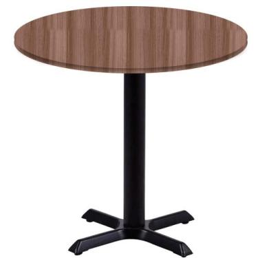 Imagem de Mesa Ômega Ferro Preto 74 cm (Alt) Base em X Tampo MDP Redondo 70 cm (