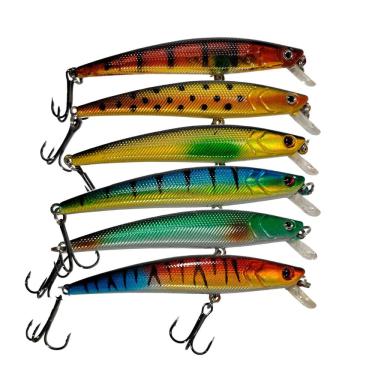 Imagem de Kit Isca Artificial Hengjia Meia Água 9cm 8gr Barbela Curta Plástico ABS 6un