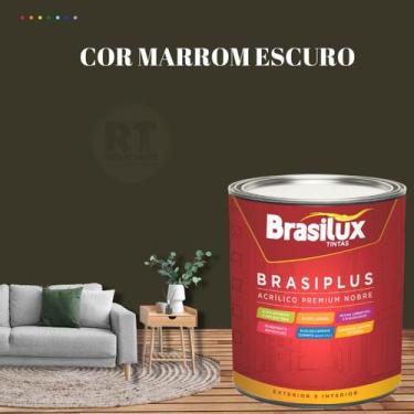 Imagem de Tinta de Parede Semi Brilho Marrom 800ml Brasiplus Acrilica Lavável. -