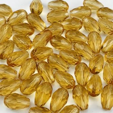 Imagem de YUEXIGO 200 peças de contas de cristal de gota de 3 x 5 mm para fabricação de joias, contas espaçadoras de vidro em forma de gota com furo vertical facetado para sinos de vento, pulseira, brincos,