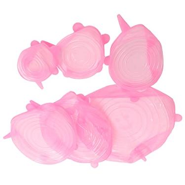 Imagem de Tampa Esticada, Capa de Vedação de Silicone de Grau Alimentar, Ideal para Lavadora de Louça de Microondas de Geladeira Com Tamanho de 6 para Todas As Latas de Tigelas Copos de