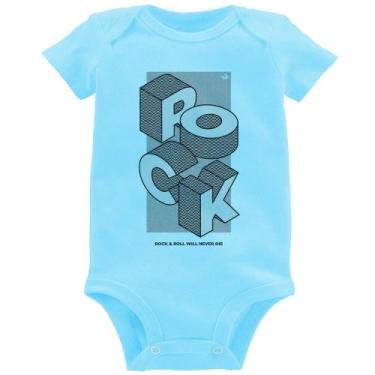 Imagem de Body Bebê Rock & Roll will never die - Foca na Moda, Azul bebê, G