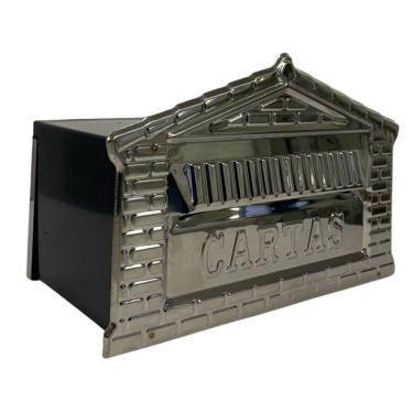 Imagem de Caixa De Correios Tijolinho Frente E Tampa Traseira Inox Pequena 12x25x12cm Cromado