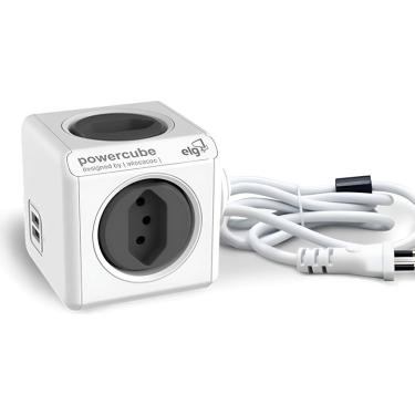 Imagem de Caixa Tomada Usb Mesa Escritório Power Cube Cabo De 3m - pwc X4U/3M